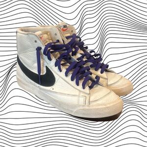 Custom Nike Blazers with Purple Laces Mens 10